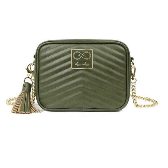 Itzy Ritzy Chelsea & Cole Olive Green Vegan Leather Diaper Crossbody Bag - Picture 1 of 14
